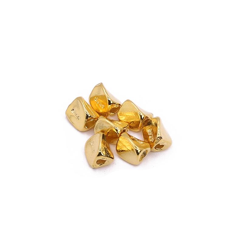 S925 Sterling Silver Square Loose Spacer Beads for DIY Handmade Jewelry