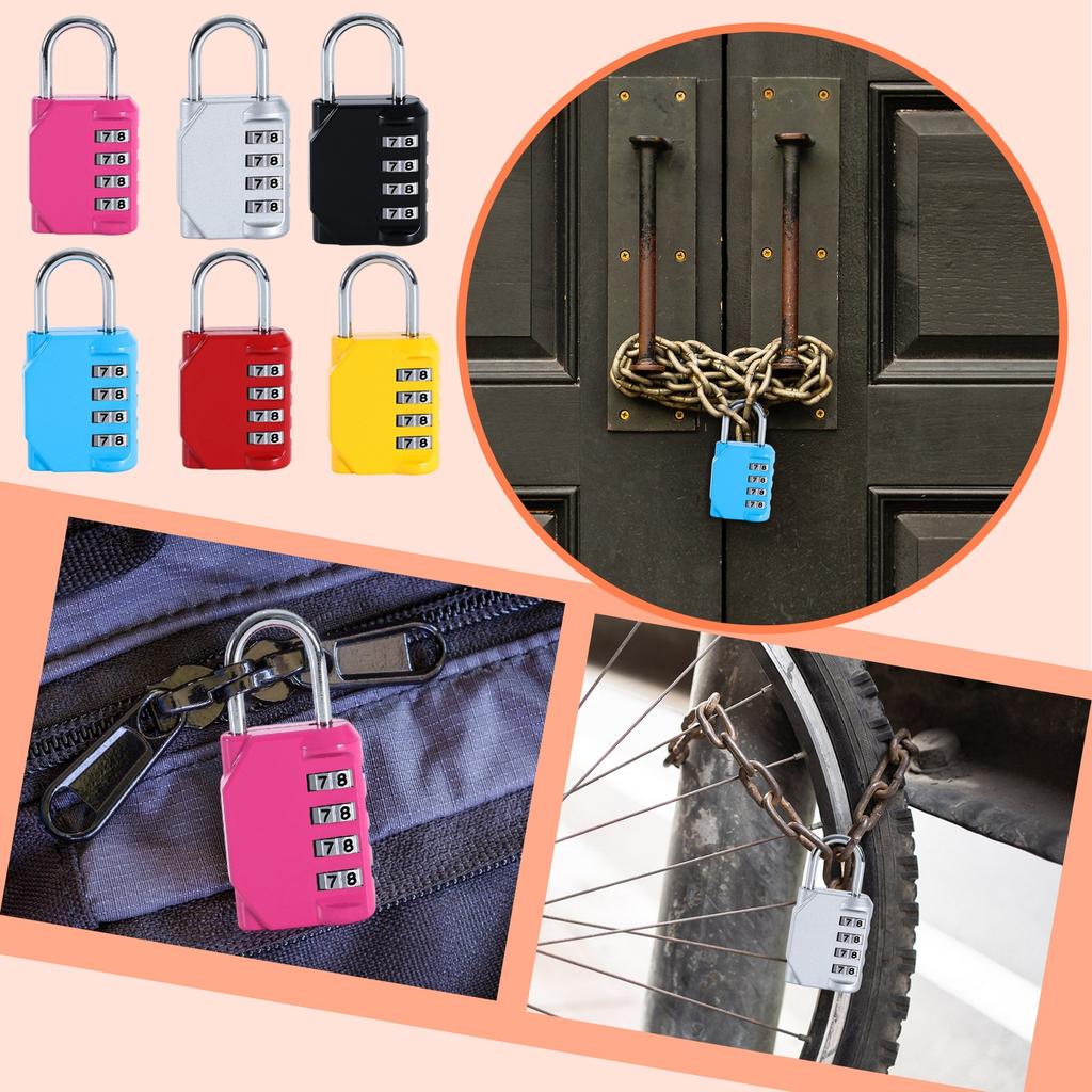 Dormitory Small 4-digit Password Padlock Dormitory Warehouse Gate Rental Room Password Lock Luggage Cow Head Padlock
