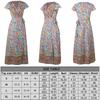 Women Wrap Summer Boho Floral Paisley Maxi Print Dress For Effortless Style