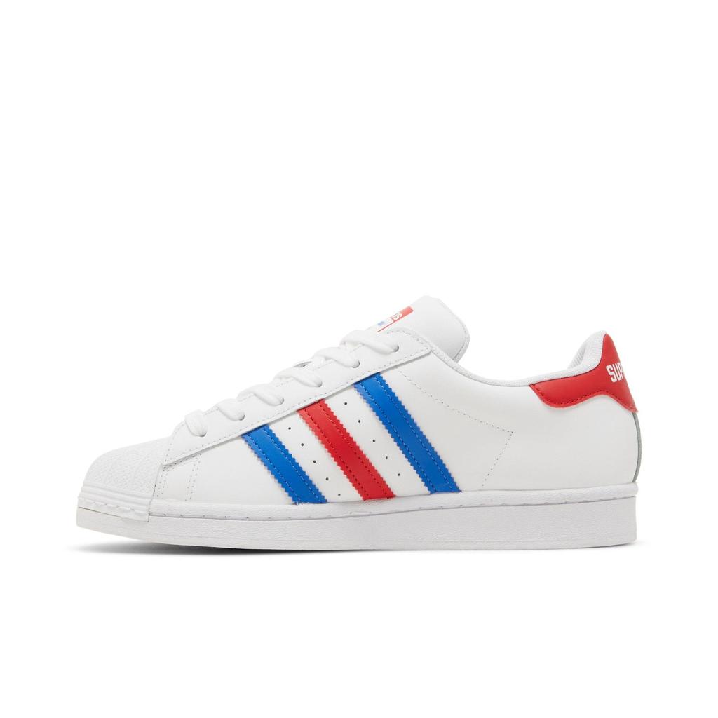 Adidas Superstar J 'USA' (Unisex) Cloud White / Blue / Team Collegiate Red Kids' Skateboarding Shoes FV3687