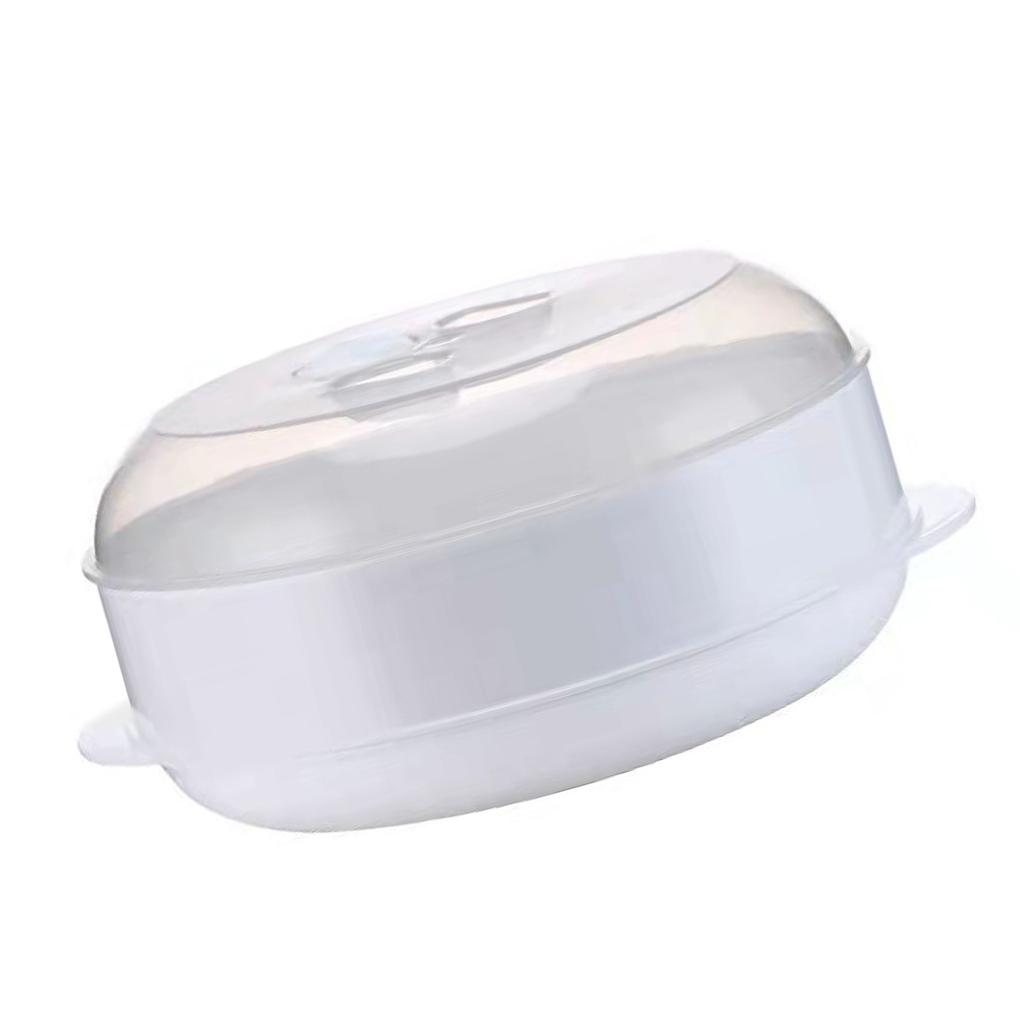 

Микроволновая печь Пароварка с прозрачной крышкой Однослойные дышащие отверстия Посуда для приготовления на пару Пластиковый кухонный инструмент Домашний ресторан