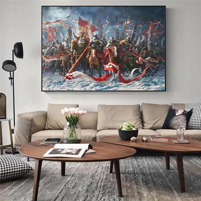Retro Poster European Medieval War Canvas Painting and Printmaking Wall Art Nordic Living Room Decoration Picture No Frame