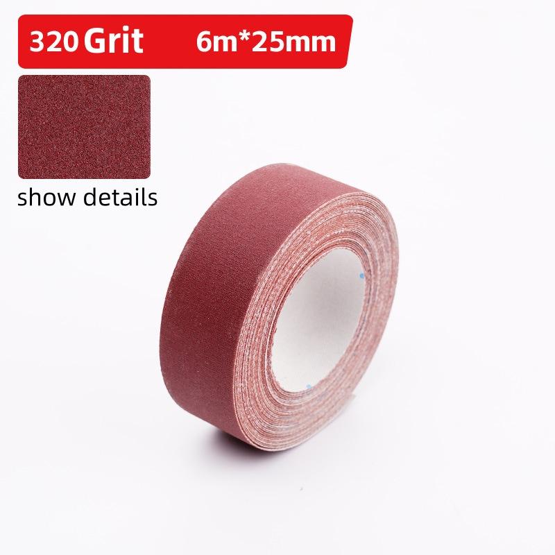 1-Inch Emery Cloth Roll (Continuous Sandpaper) – 6M Length, Suitable for Wood Sanding, Metal Polishing, Auto Detailing & Surface