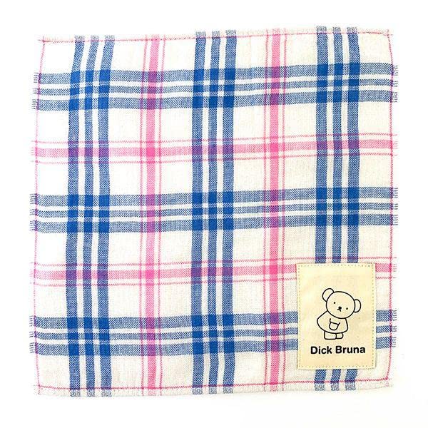 Marimocraft Miffy Check Boris H25 X Handkerchief, Blue, Pattern, W25cm, DBM-1464