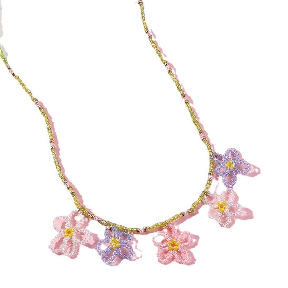 Yunyun Schmuck: Bunte handgefertigte Blumenkette für Kinder & Jugendliche