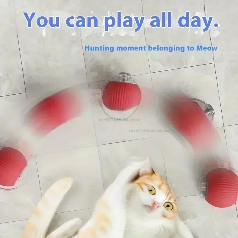 Cat Interactive Ball Toys Automatic Rolling Ball Faux Tail Rechargeable Pet Electric Toy Dog Cat Training Imitate Mouse Cat Toys