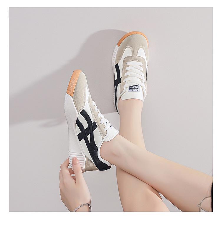 2024 Sommer Damen Koreanischer Stil Vielseitige Atmungsaktive Flache Weiße Freizeit-Sneaker