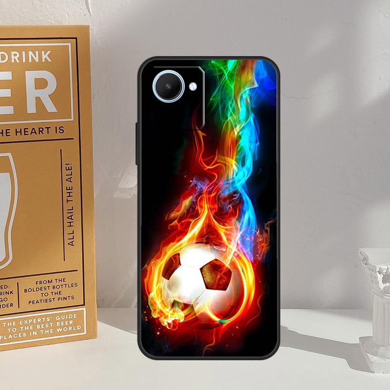 Fire Football Soccer Ball For Realme 14 11 10 12 13 Pro Plus GT 7 5 Pro GT 6 6T C67 C61 C53 C51 C21Y C25S C75 C55 Case