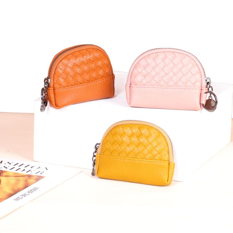 Torebka damska, Ręcznie tkany portfel damski, Prosta portmonetka, Portfel, Skóra PU, Mały zamek błyskawiczny, Kosmetyczka