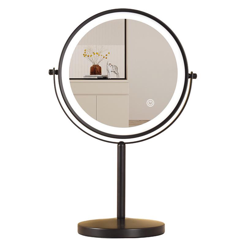 Large Double-Sided LED Makeup Mirror with Magnification and Fill Light for Vanity or Desk