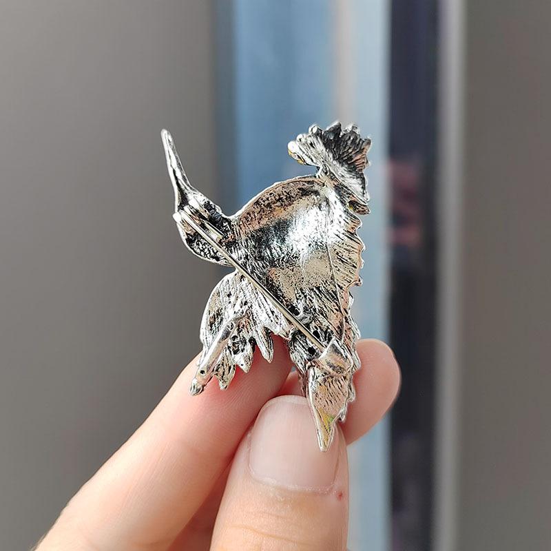 Cross-border Foreign Trade European and American High-end Rhinestone Hummingbird Brooch Animal