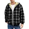Mens Full Zip Lined Plaid Flannel Jacket Warm Fleece Winter Coat Outdoor Work Casual Lightweight Fall Clothes