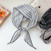 Stripe Print Snow Flower Scarves Sweet Cotton Linen Headscarf Bandanas Shawl Headband  Summer