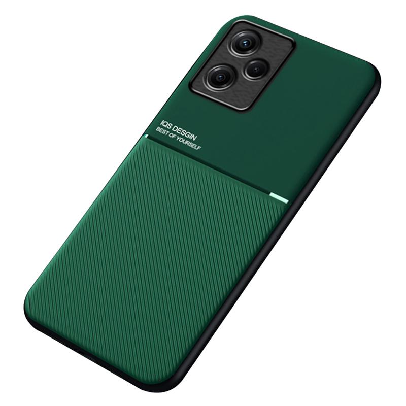 Phone Case for Infinix Hot 30i X669,PU Leather+TPU+PC Lines Imprinted Cover with Built-In Magnetic Holder Metal Sheet