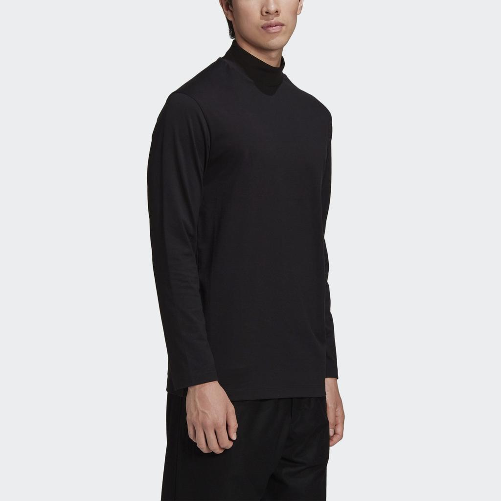 Y 3 T Shirts Men's Black Stand Collar Moderate Straight Fit GK4497