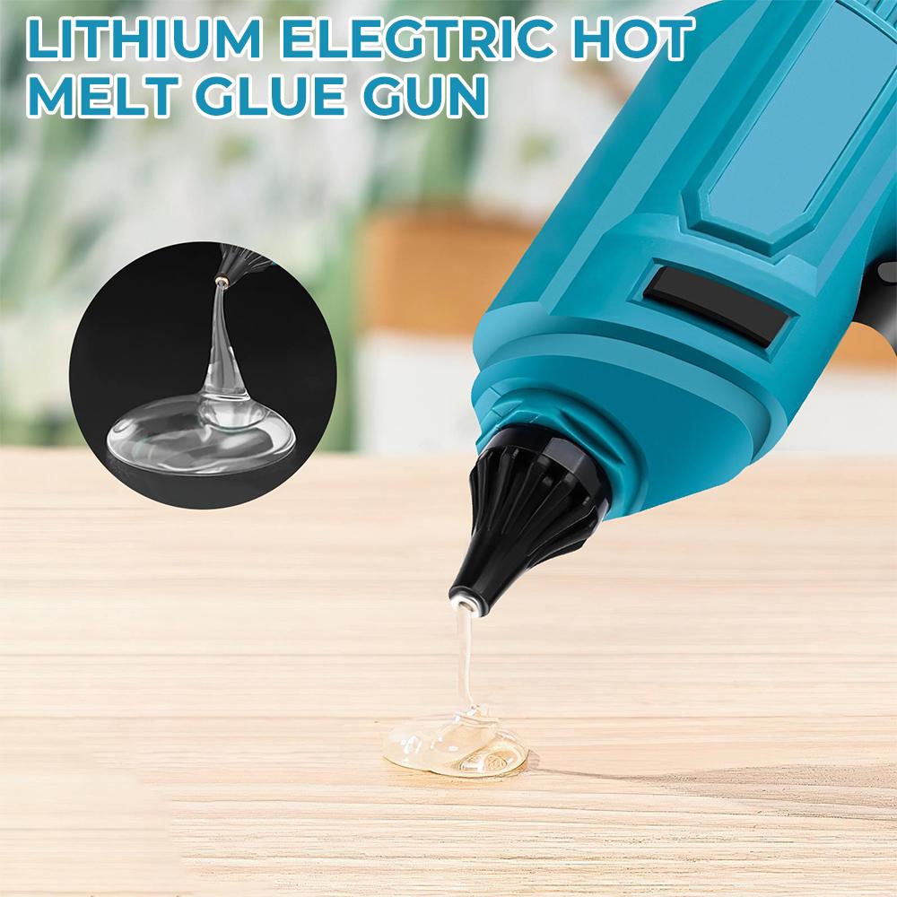 Electric Hot Melt Glue Gun,Copper Nozzle, Cordless Electric Melt Glue Air Gun With 10pcs 11mm Glue Sticks For Makita 21V Battery