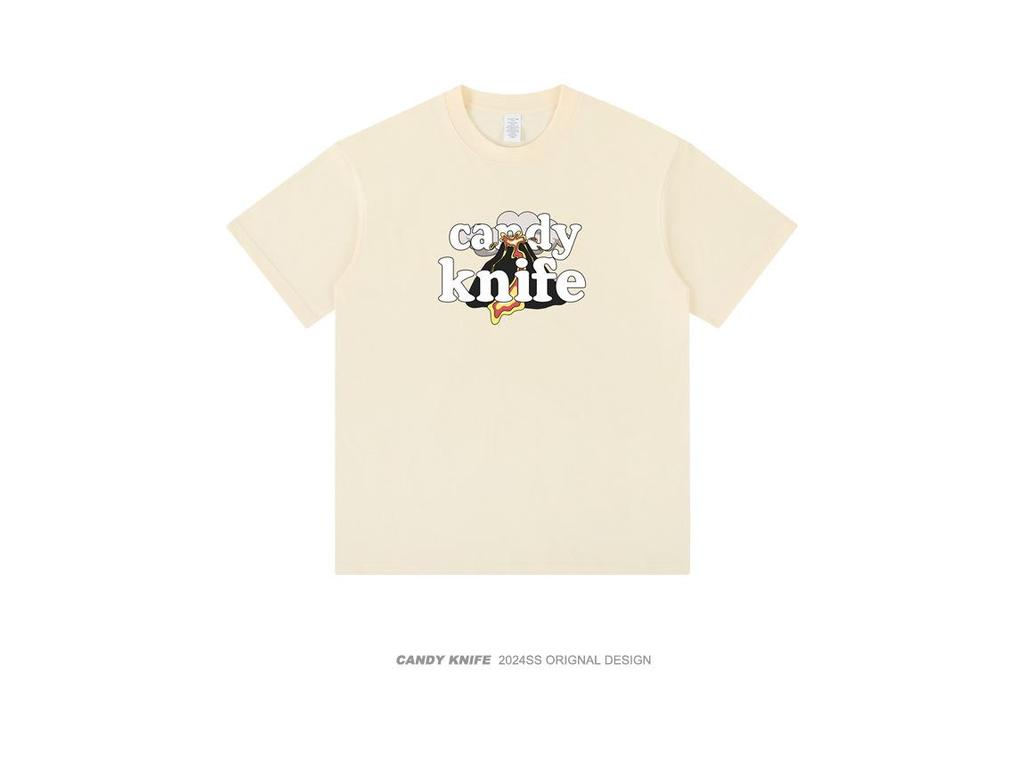 Unisex Volcanic Eruption Print Cotton Short Sleeve T-shirt