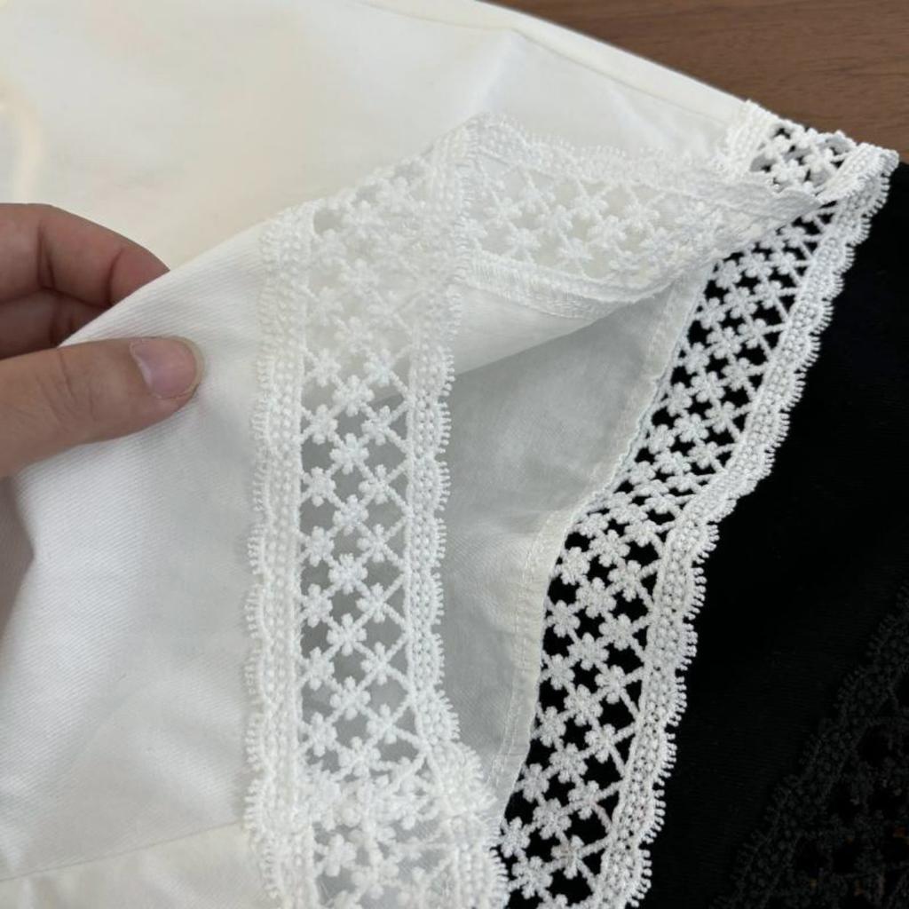 New Retro Casual Shorts with Women's Lace Patchwork Wide Leg Shorts and Casual Pants