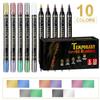 10 Colors Temporary Tattoo Pen Non-Toxic Easy Wash Off Tattoo Marker Pen Water-Based Tattoo Doodle Pen