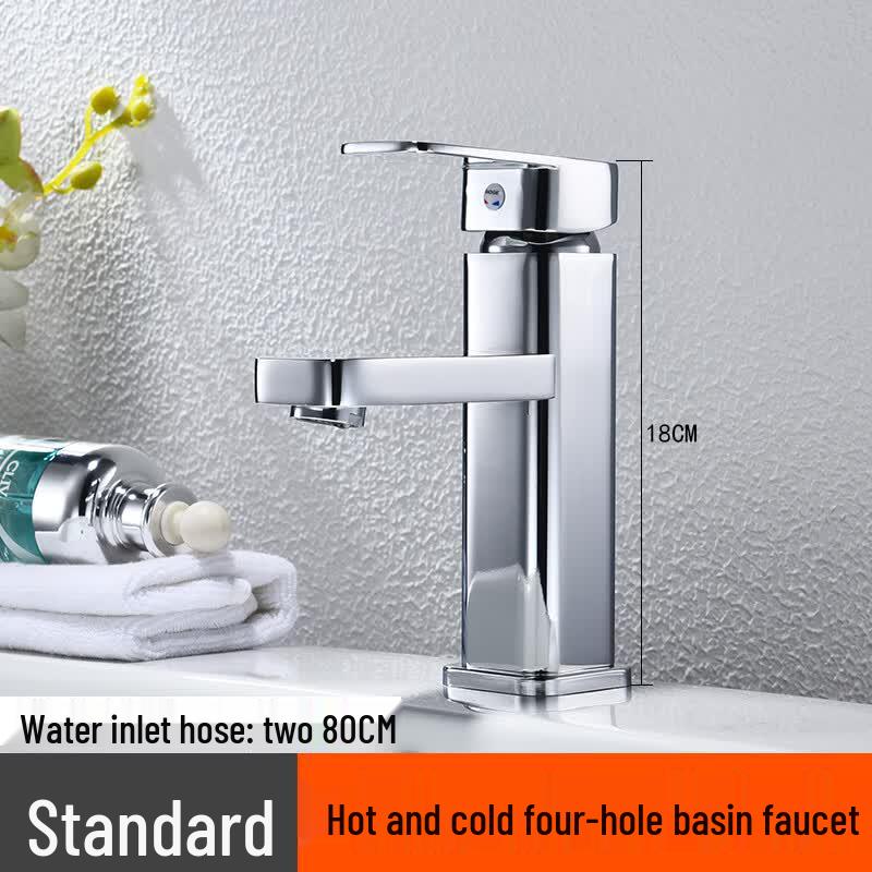 TLXT Square Hot & Cold Bathroom Basin Faucet