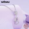 WOSTU 925 Sterling Silver Vintage Hollow Charms Bead Diamond Cut Pendant For Women Fit Original Bracelet Necklace Jewelry Making