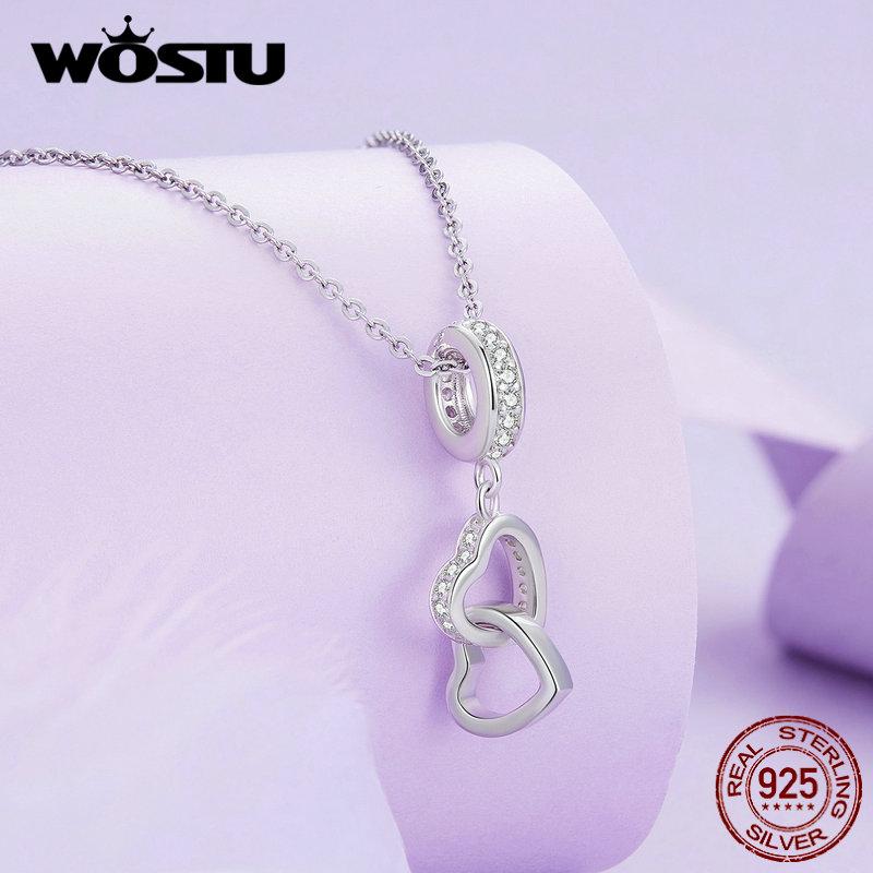 WOSTU 925 Sterling Silver Vintage Hollow Charms Bead Diamond Cut Pendant For Women Fit Original Bracelet Necklace Jewelry Making