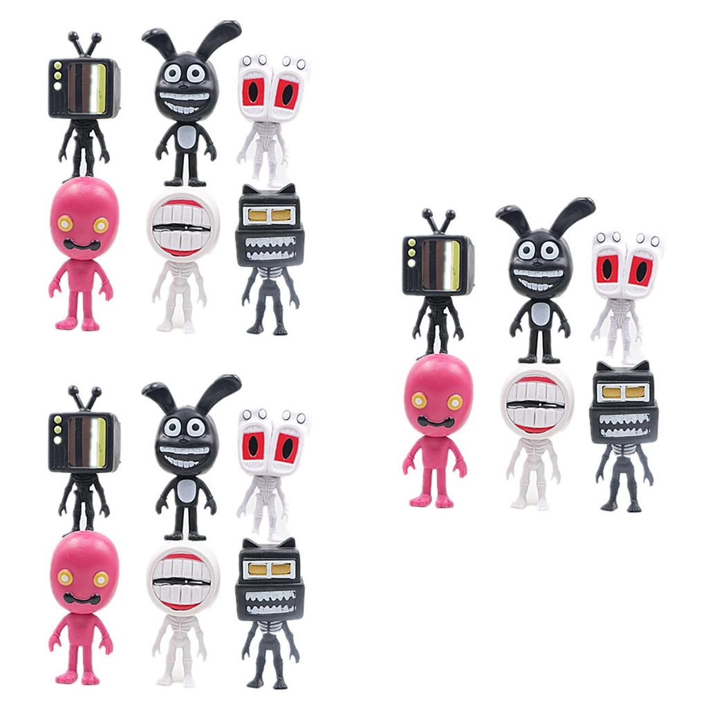 Cute Pvc Siren Head Models 6 Pcs Big Head Siren Tv Hand Ornaments