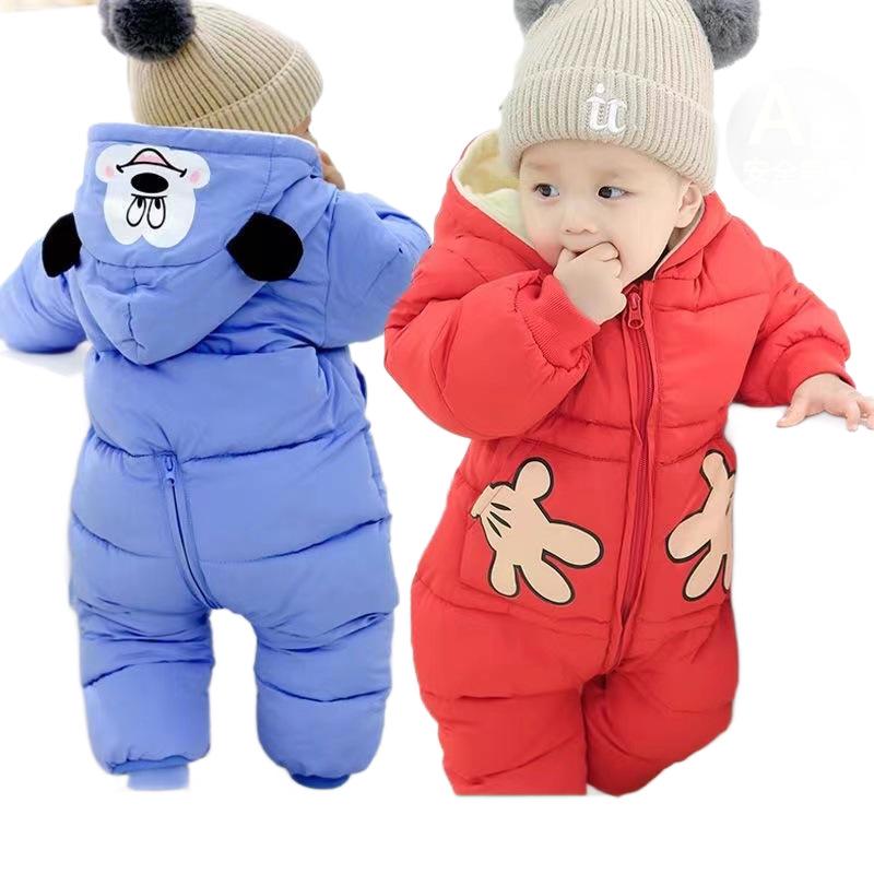 Baby Winter Kap met Cartoon en Dons Katoen Eendelig Rompertje