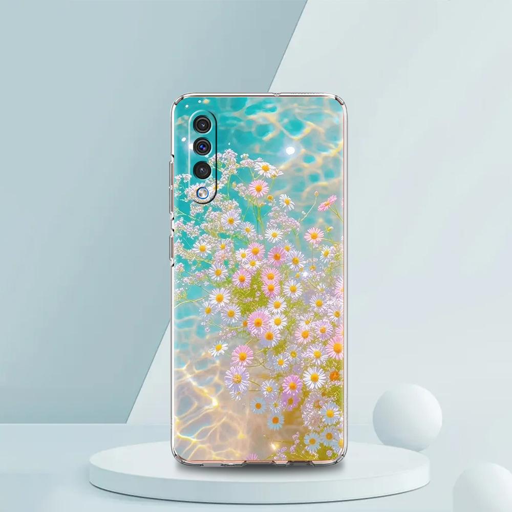 Transparent Phone Case for Samsung Galaxy A16 A14 A12 A22 A24 A42 A02 A06 A20 A30 A40 Soft TPU Cover Small Flower Stars Pattern