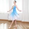 Adult Children Long Ballet Tutu Dress Women Gradient Modern Dance Costumes Performance Ballerina Chiffon Ballet Dress