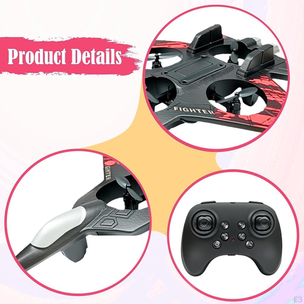 Remote Control Airplane Fighter Jet Model Roll for Kids Adults Lightweight with Colorful Lights RC
