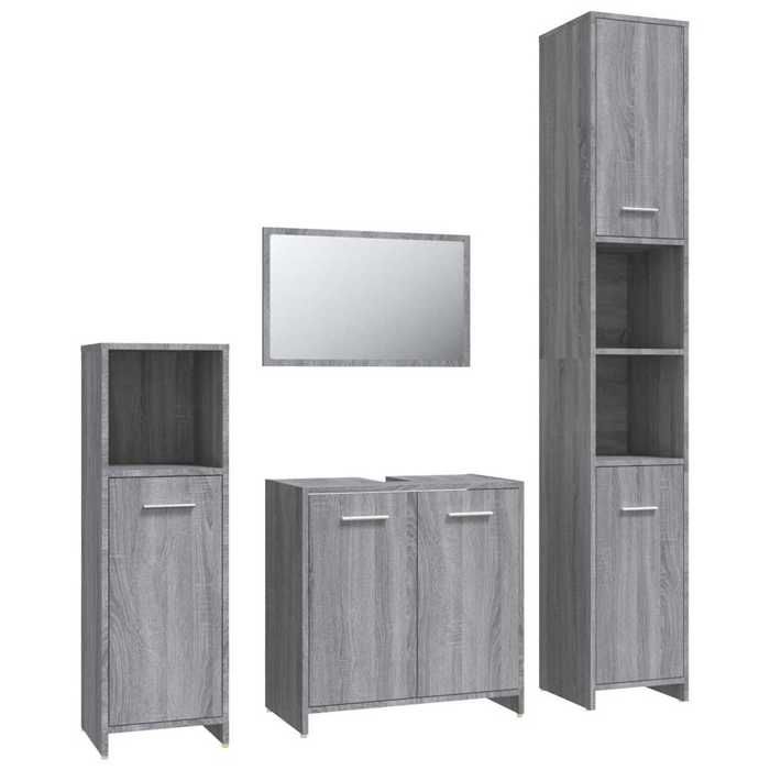 VidaXL 4-piece Bathroom Furniture Set Sonoma Grey 3154404
