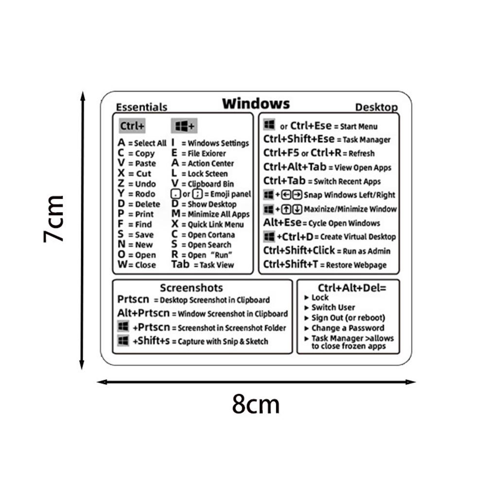 Shortcuts Sticker for Apple Mac OS System Shortcut Key Sticker for 13-16" MacBook Pro 13 /Air 13 Windows Palm Rest