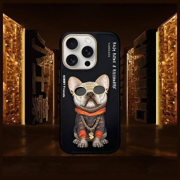 Etui do iPhone 16 Pro Nimmy Glasses Cool Dog Czarne