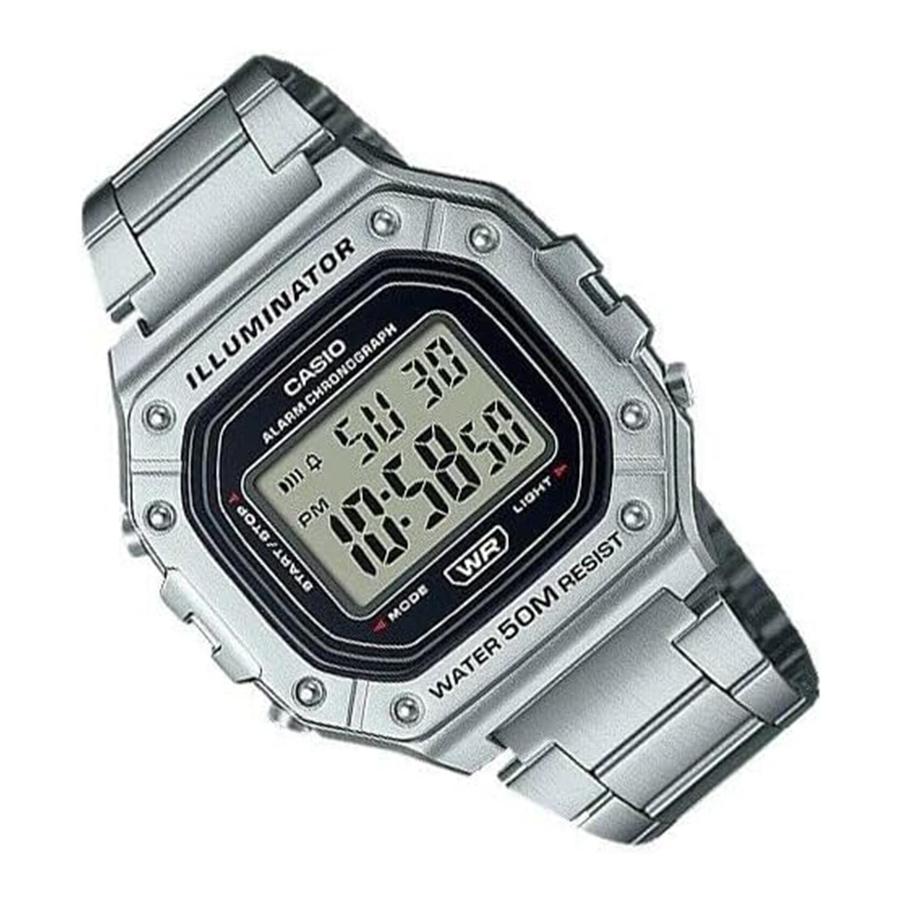 Casio Paslanmaz Çelik Kayışlı Erkek Kuvars Saat W-218HD-1A