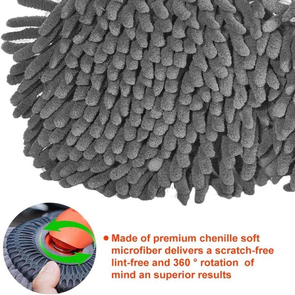 Three-Section Telescopic Car Cleaning Brush Double Brush Head Car Window Cleaner Tool  Foam Wash