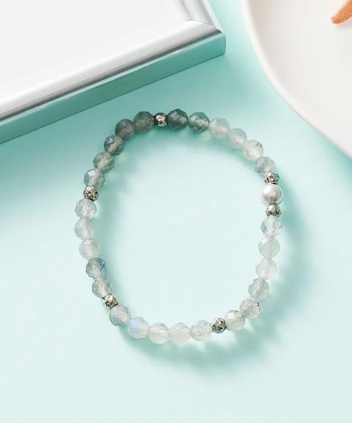 Off-White Crystal Stone Bracelet (PLT-BR-071_GR)