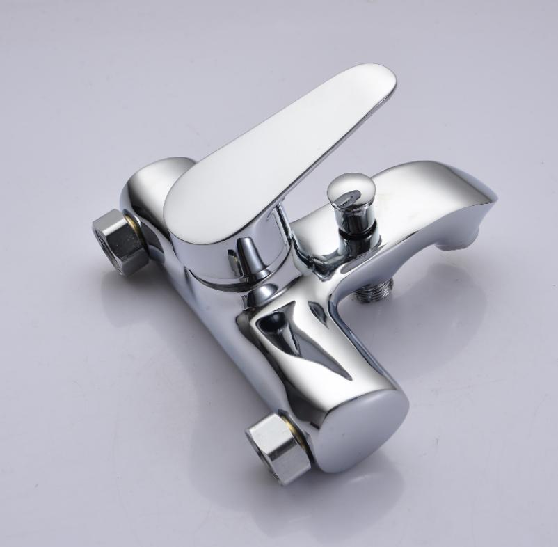 Modern Design Zinc Alloy Dual Handle Polished Bath Mixer Tap Lift Diverter Valve Brass Valve Core Shower Tub Combo Hotel Villa