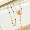 2 PCS Elegant Clavicle Chain Simple Colorful Rhinestones Necklace Flower-shaped Necklace  Gatherings