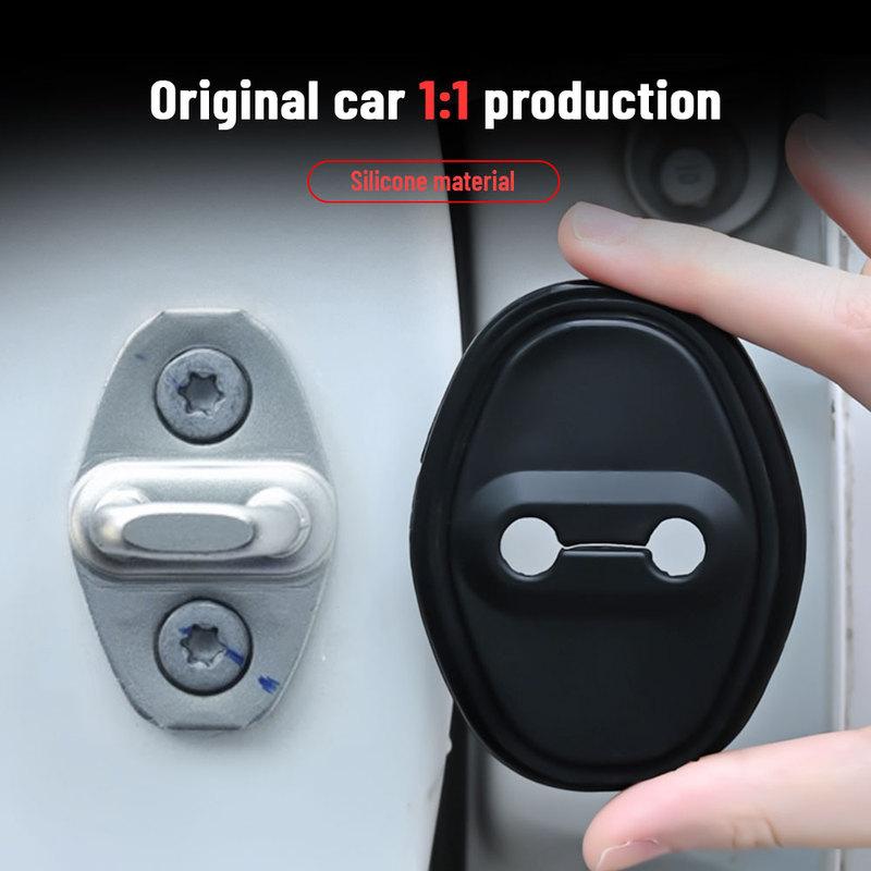 For NISSAN Rogue -2024 Car Door Shock Absorber Door Lock Protector Silicone Auto Door Lock Latches Cover Accessories