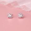 Beixi S925 Sterling Silver Diamond Heart Planet Stud Earrings - Niche Light Luxury Design Style for Fashion & Commute