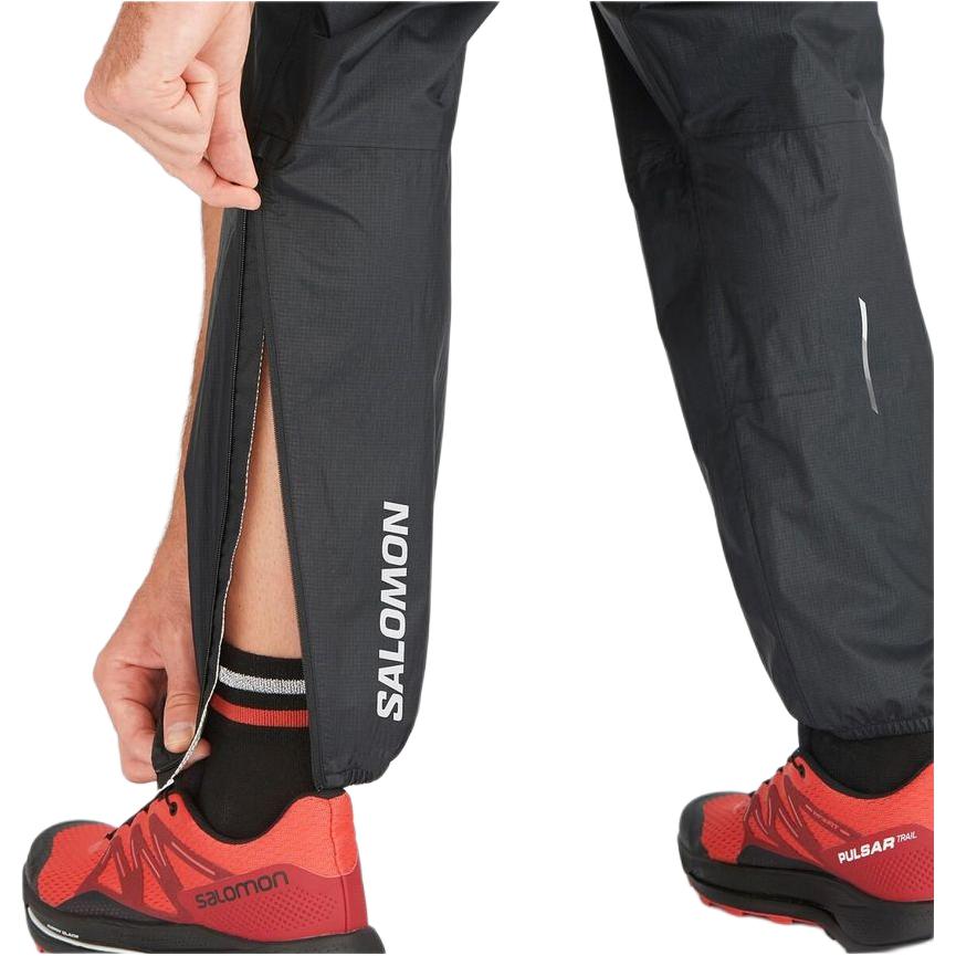 SALOMON Bonatti Waterproof Letter Print Elastic Fit Cuffed Casual Pants Unisex Bottoms Black LC2059300