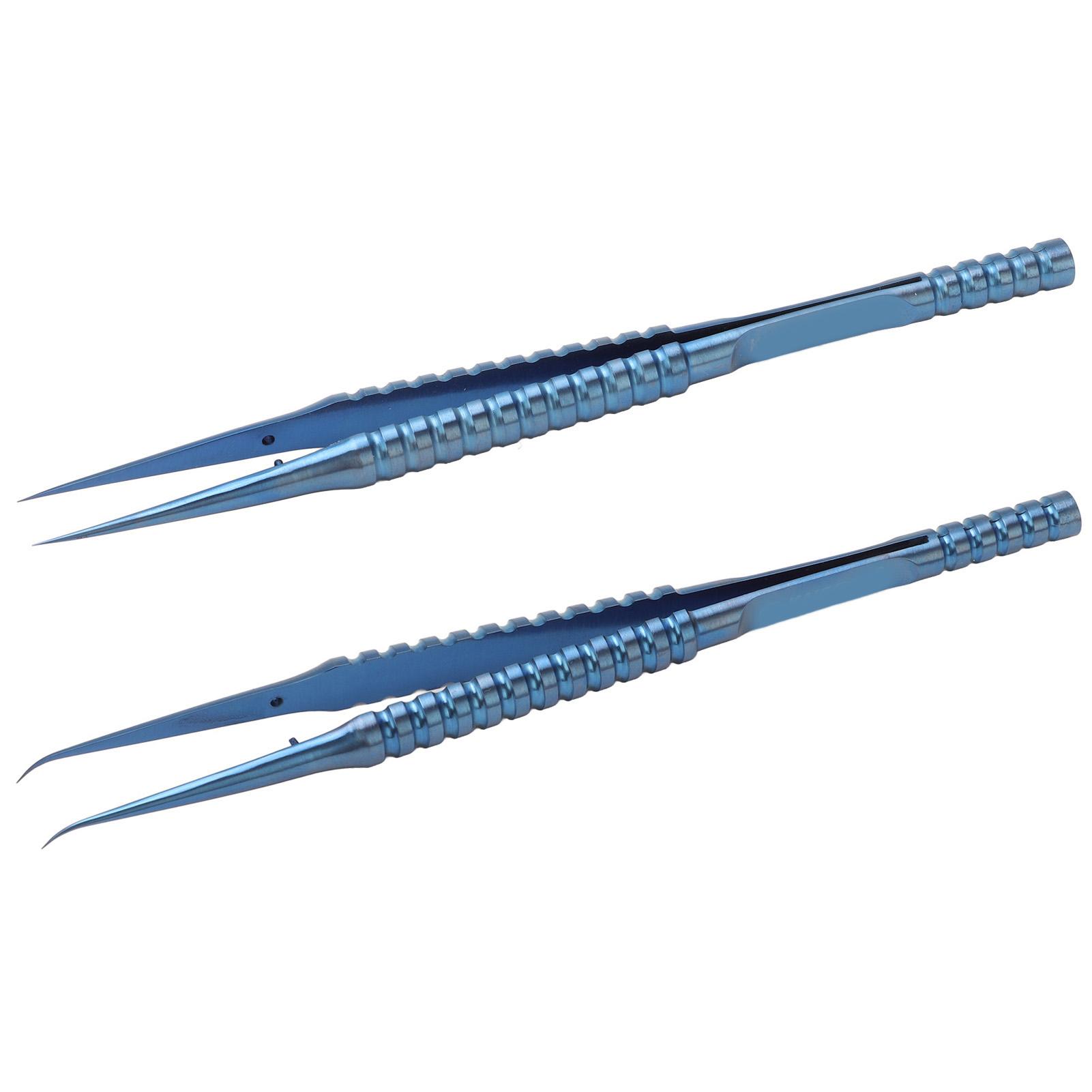 

2 шт. Тонкие пинцеты с прямыми и изогнутыми кончиками из титанового сплава для ремонта электроники