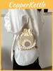 2023 Spring New Woven Shoulder Bag Street Fashion Pearl Tote Bag For Girls