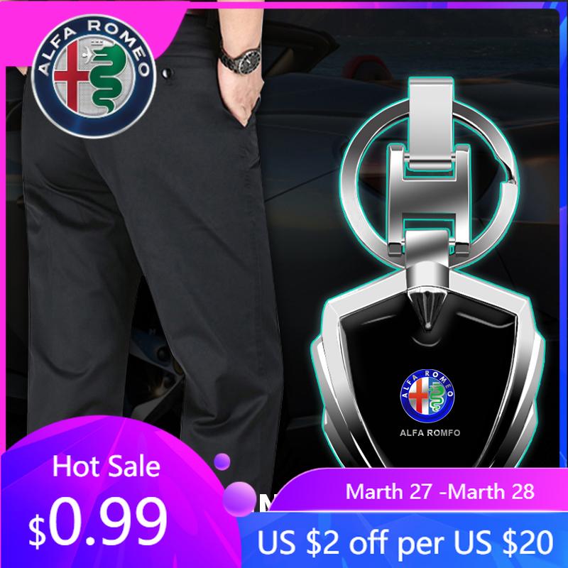 Für Alfa Romeo Auto Logo Styling 3D Metall Schlüsselanhänger Schildförmiger Schlüsselanhänger Für Alfa Romeo Schlange Giulia 159 156 MITO Stelvio 147