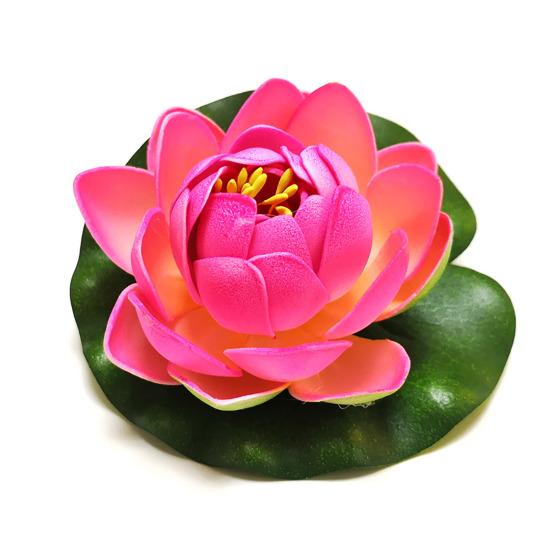 Floating Artificial Lotus Flowers with Lotus Leaf Realistic Faux Pond Plants Ornament for Lake Pool Aquarium Water Decoration