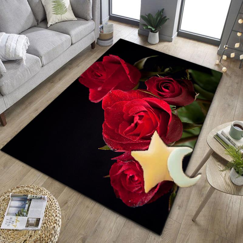 Gothic Rose Artwork Office Rug Chair Mat, Entryway Carpet, Suitable for Front Door, Bedroom, Living Room, Desk, Holiday Gift