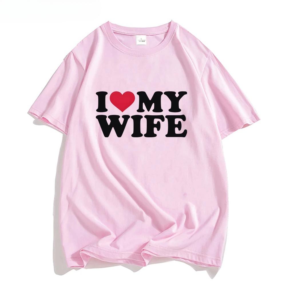 I Love My Wife Red Heart Symbol T-shirts MEN T Shirts Korean Style Personality Tshirts O-neck High Quality