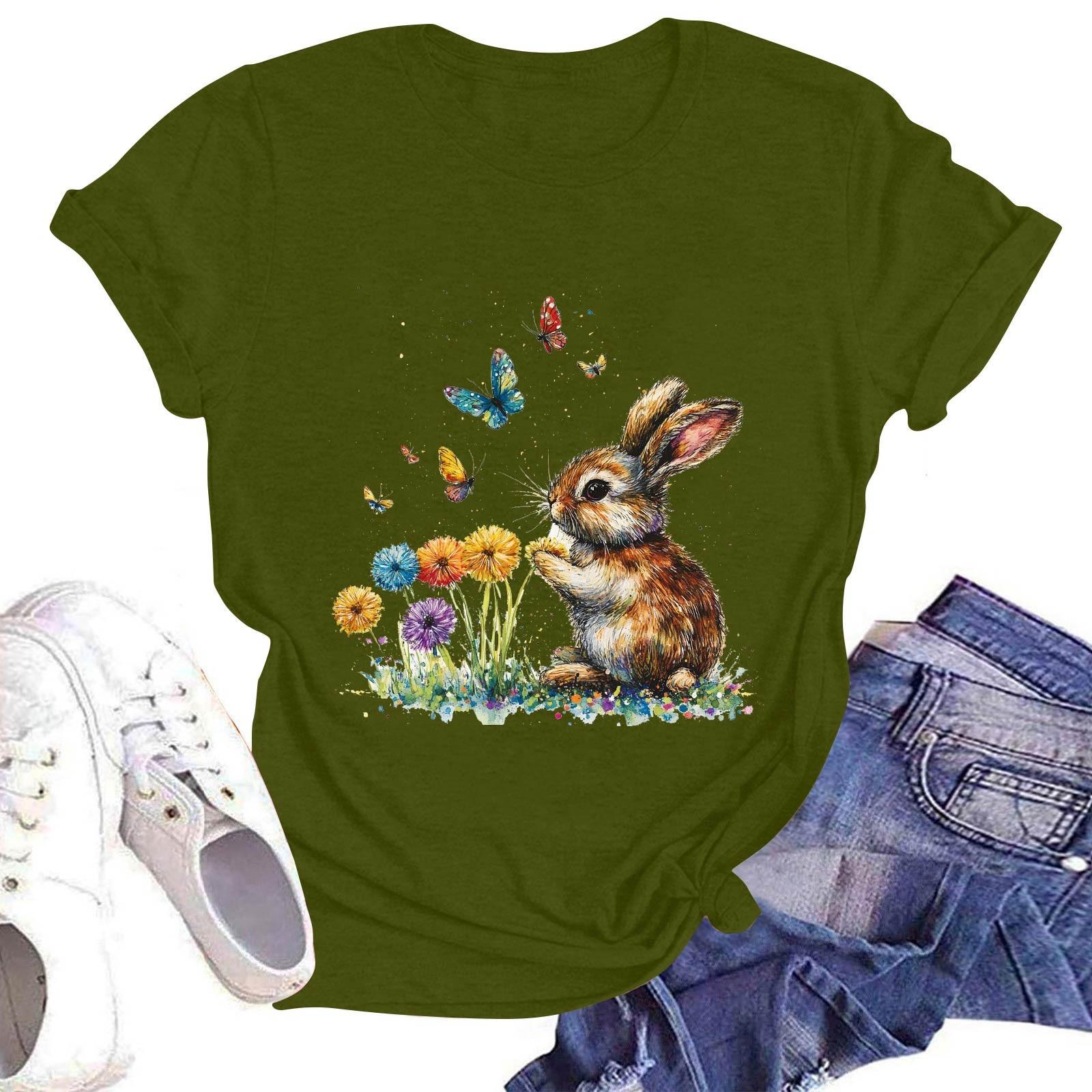 

Женская повседневная футболка с круглым вырезом и коротким рукавом L армия зеленый