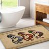 Kokopelli Bath Mat, Southwestern Native Non Slip Bath Mat America Ethnic Tribal VintageBathroom Mats and Rugs Geometric Retro Abstract Memory Foam